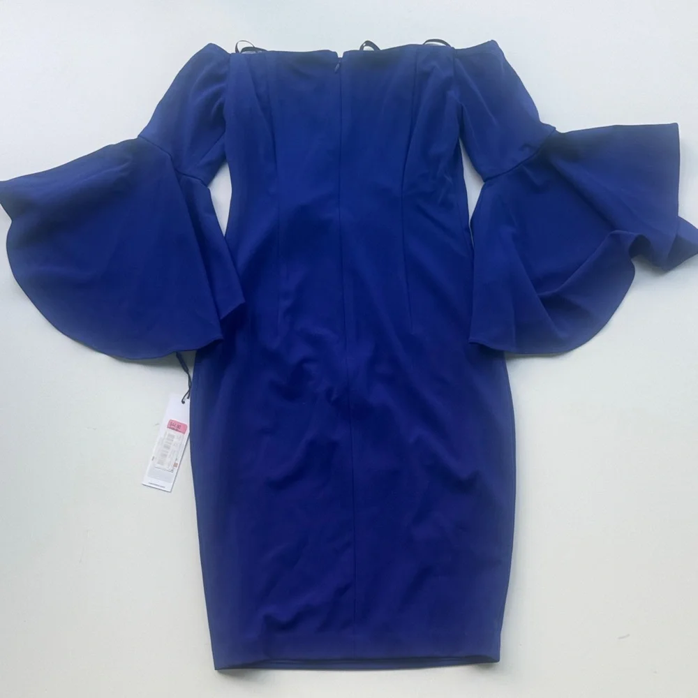 Calvin Klein Royal Blue Off-Shoulder Dress - Picture 4 of 4